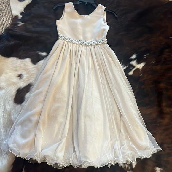 NWT Champagne Bridesmaid/Jr. Bridesmaid/Flower Girl Dress Sz. 8 - Picture 1 of 6